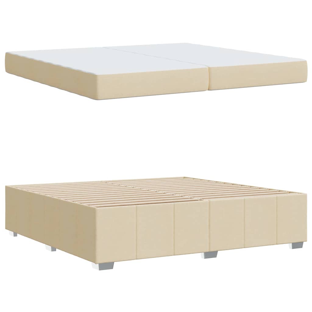 Bedframe Crème 200 x 200 cm Stof