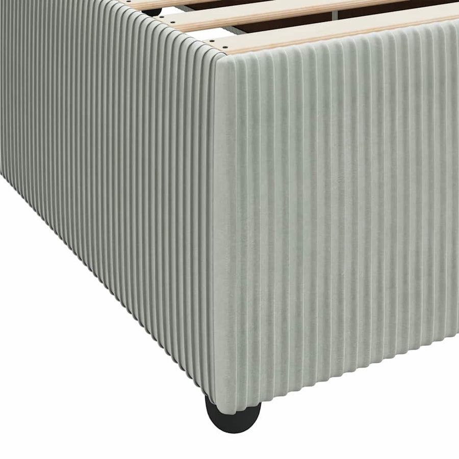 Bedframe met matras met matras Lichtgrijs 80 x 200 cm Fluweel
