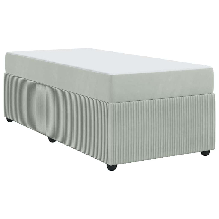 Bedframe met matras met matras Lichtgrijs 80 x 200 cm Fluweel