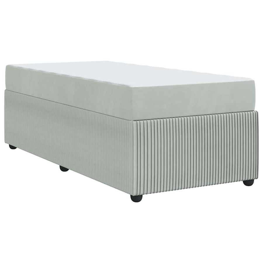 Bedframe met matras met matras Lichtgrijs 80 x 200 cm Fluweel