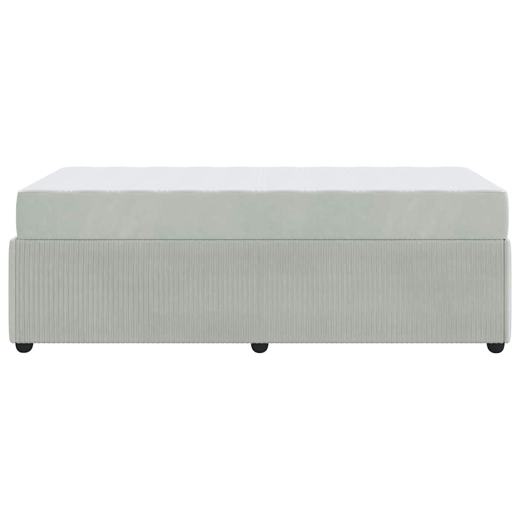 Bedframe met matras met matras Lichtgrijs 80 x 200 cm Fluweel