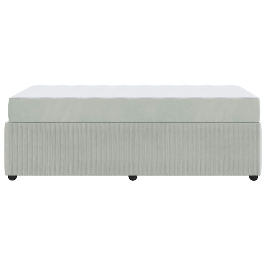 Bedframe met matras met matras Lichtgrijs 80 x 200 cm Fluweel