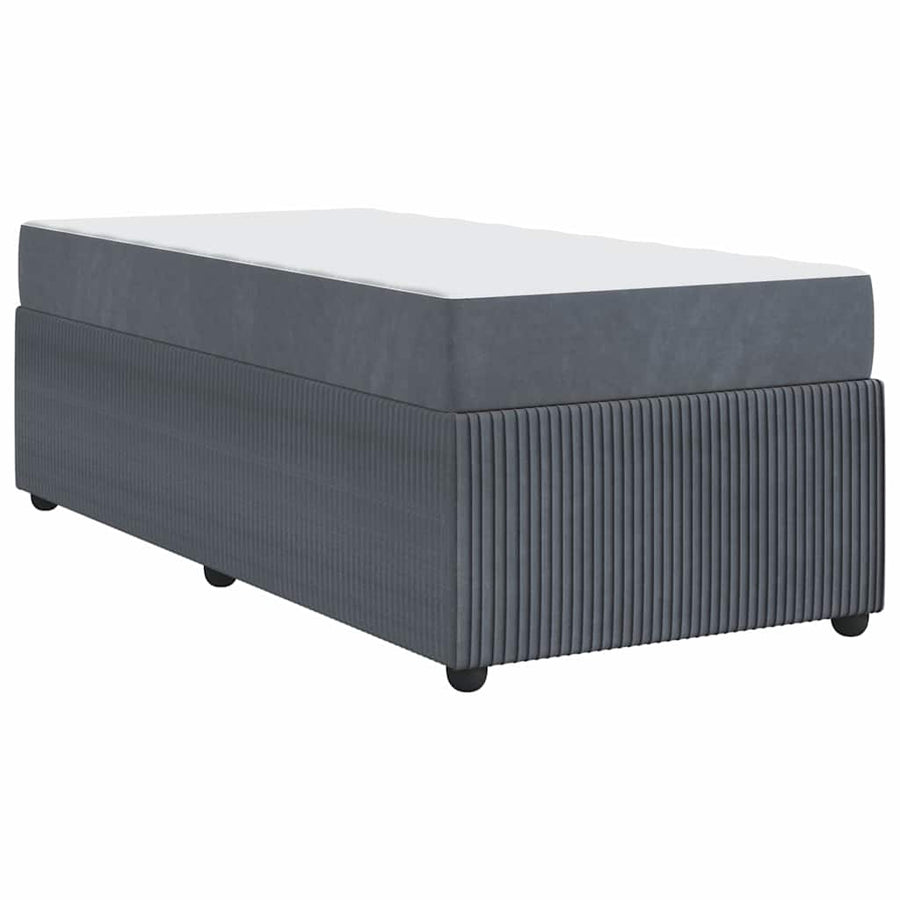 Bedframe met matras Anders Donkergrijs 80 x 200 cm Fluweel