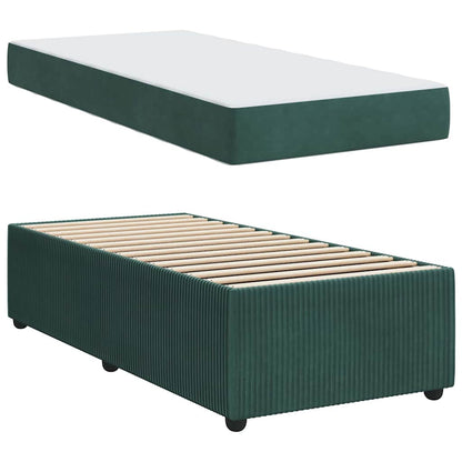 Bedframe met matras Anders Donkergroen 80 x 200 cm Fluweel