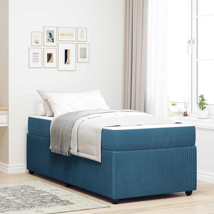 Bedframe met matras Blauw 80 x 200 cm Stof