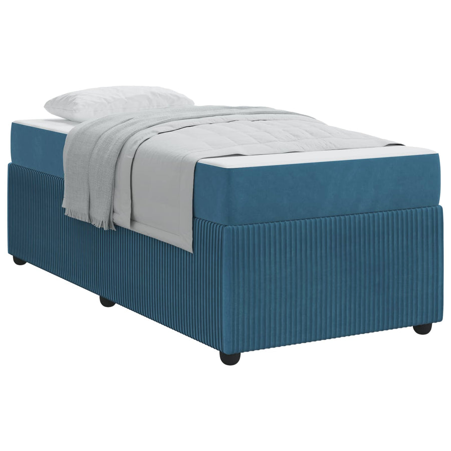 Bedframe met matras Blauw 80 x 200 cm Stof