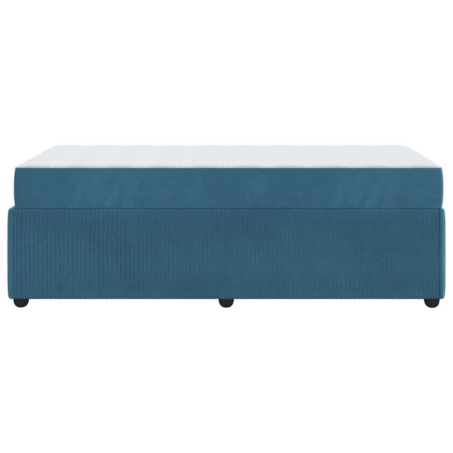 Bedframe met matras Blauw 80 x 200 cm Stof