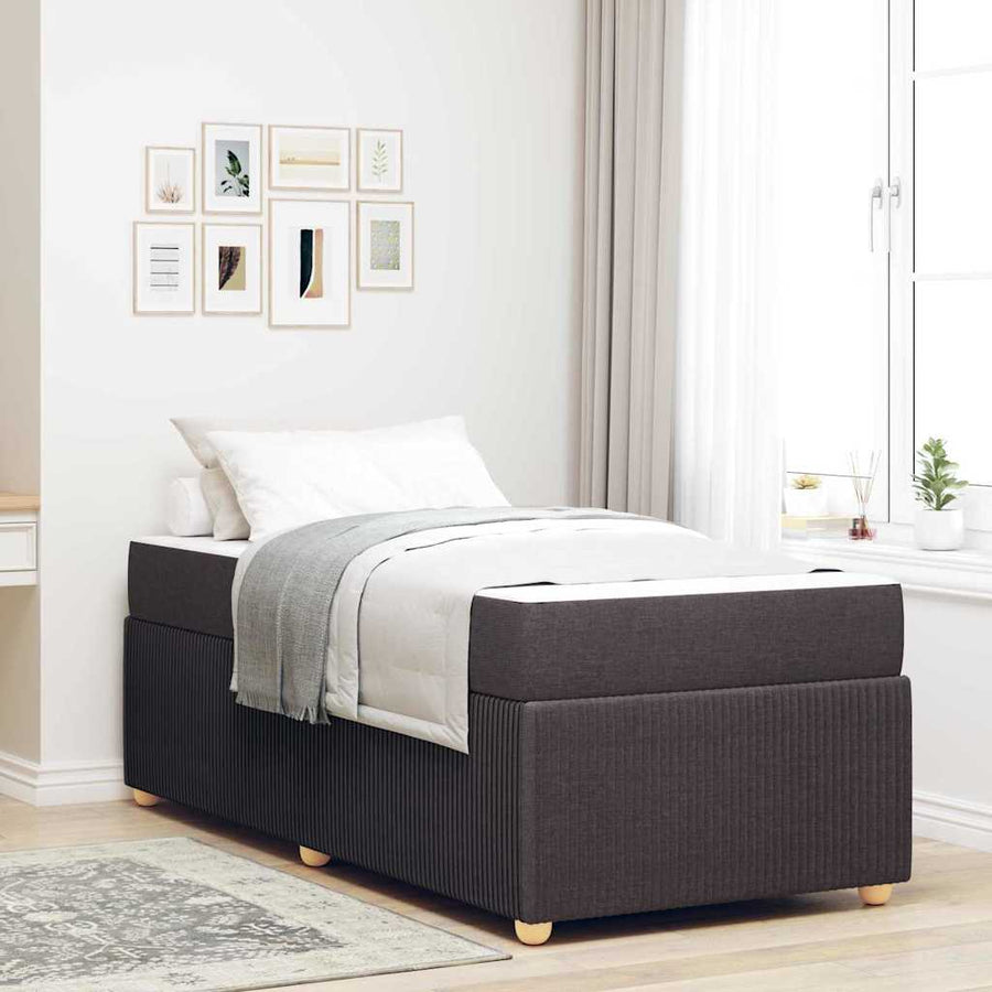 Bedframe met matras met matras Donkerbruin 90 x 190 cm Stof