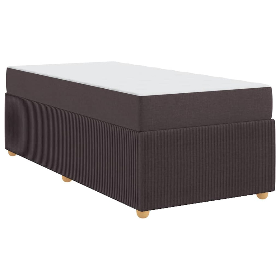 Bedframe met matras met matras Donkerbruin 90 x 190 cm Stof