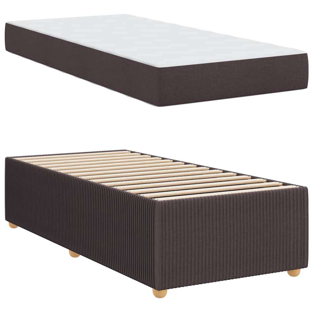 Bedframe met matras met matras Donkerbruin 90 x 190 cm Stof
