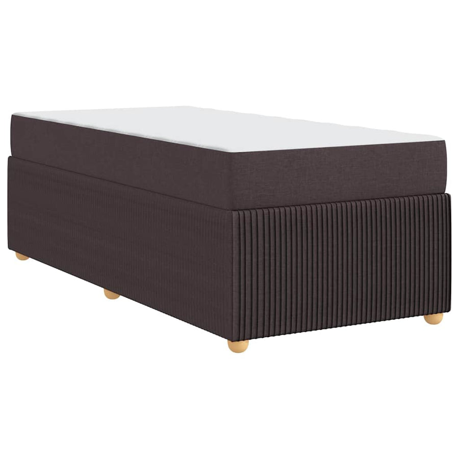Bedframe met matras met matras Donkerbruin 90 x 190 cm Stof