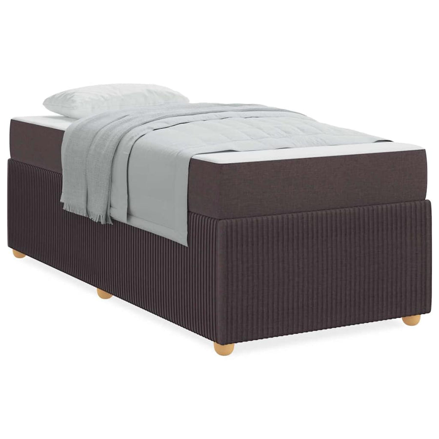 Bedframe met matras met matras Donkerbruin 90 x 190 cm Stof