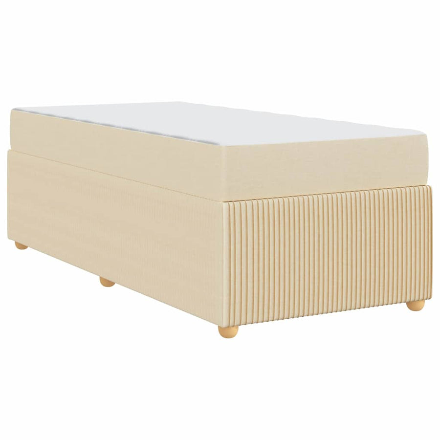 Bedframe met matras met matras Crème 90 x 190 cm Stof