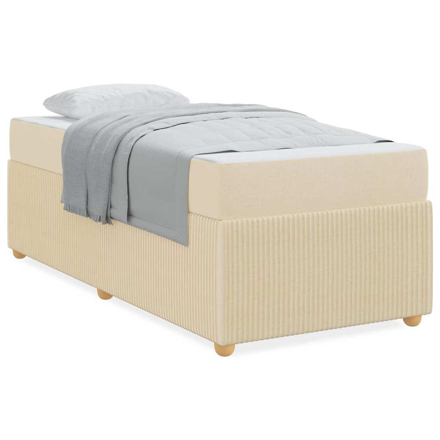 Bedframe met matras met matras Crème 90 x 190 cm Stof