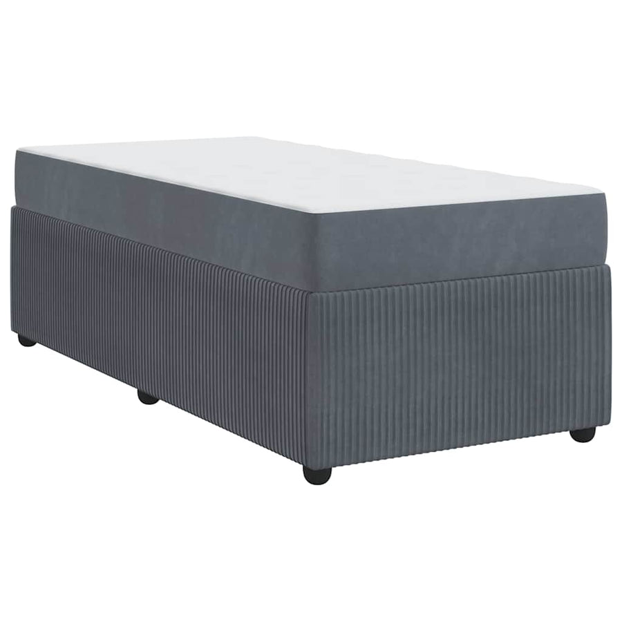 Bedframe met matras Anders Donkergrijs 90 x 190 cm Fluweel
