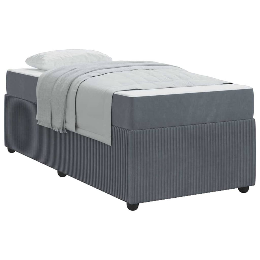 Bedframe met matras Anders Donkergrijs 90 x 190 cm Fluweel