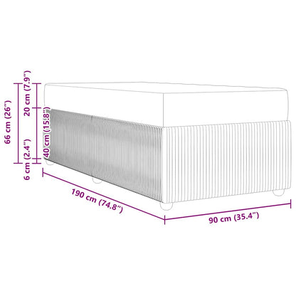 Bedframe met matras Anders Donkergrijs 90 x 190 cm Fluweel