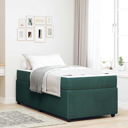 Bedframe met matras Anders Donkergroen 90 x 190 cm Fluweel