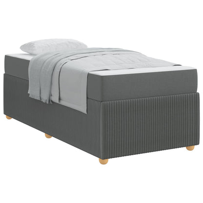 Bedframe met matras Donkergrijs 90 x 200 cm Stof