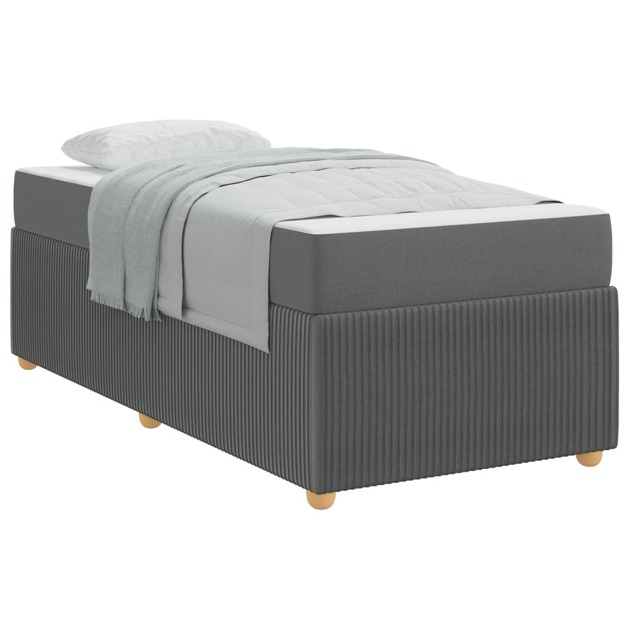 Bedframe met matras Donkergrijs 90 x 200 cm Stof