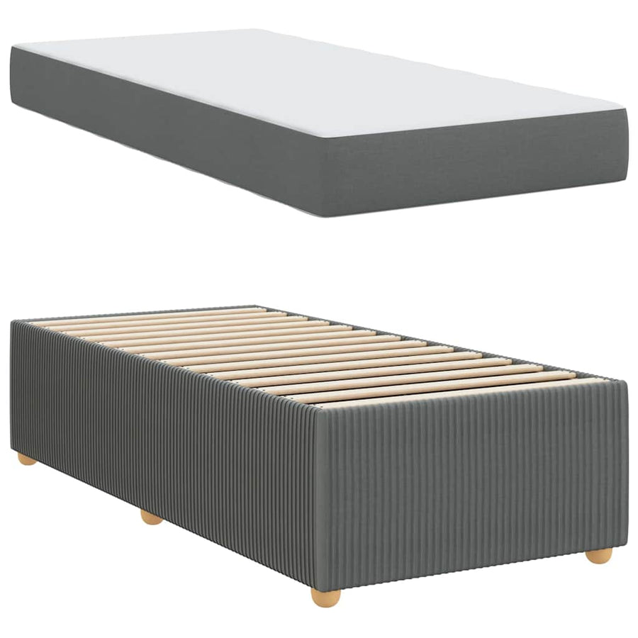 Bedframe met matras Donkergrijs 90 x 200 cm Stof