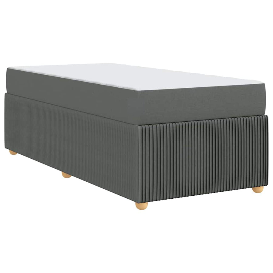 Bedframe met matras Donkergrijs 90 x 200 cm Stof