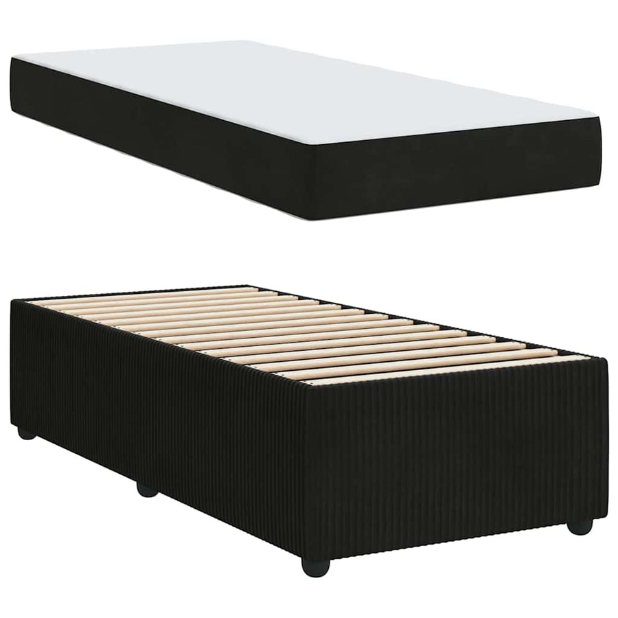 Bedframe met matras Anders Zwart 90 x 200 cm Fluweel