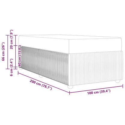 Bedframe met matras Anders Lichtgrijs 100 x 200 cm Fluweel