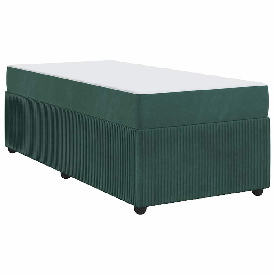 Bedframe met matras Anders Donkergroen 100 x 200 cm Fluweel