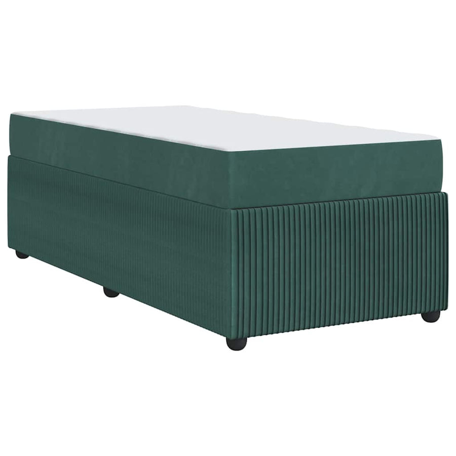 Bedframe met matras Anders Donkergroen 100 x 200 cm Fluweel