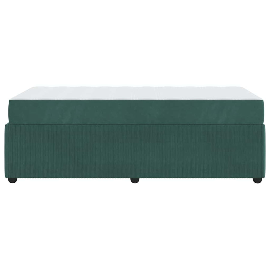 Bedframe met matras Anders Donkergroen 100 x 200 cm Fluweel