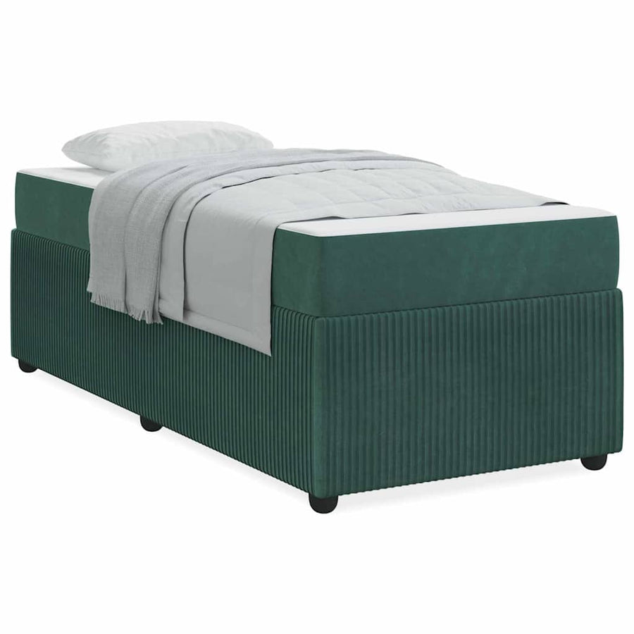 Bedframe met matras Anders Donkergroen 100 x 200 cm Fluweel