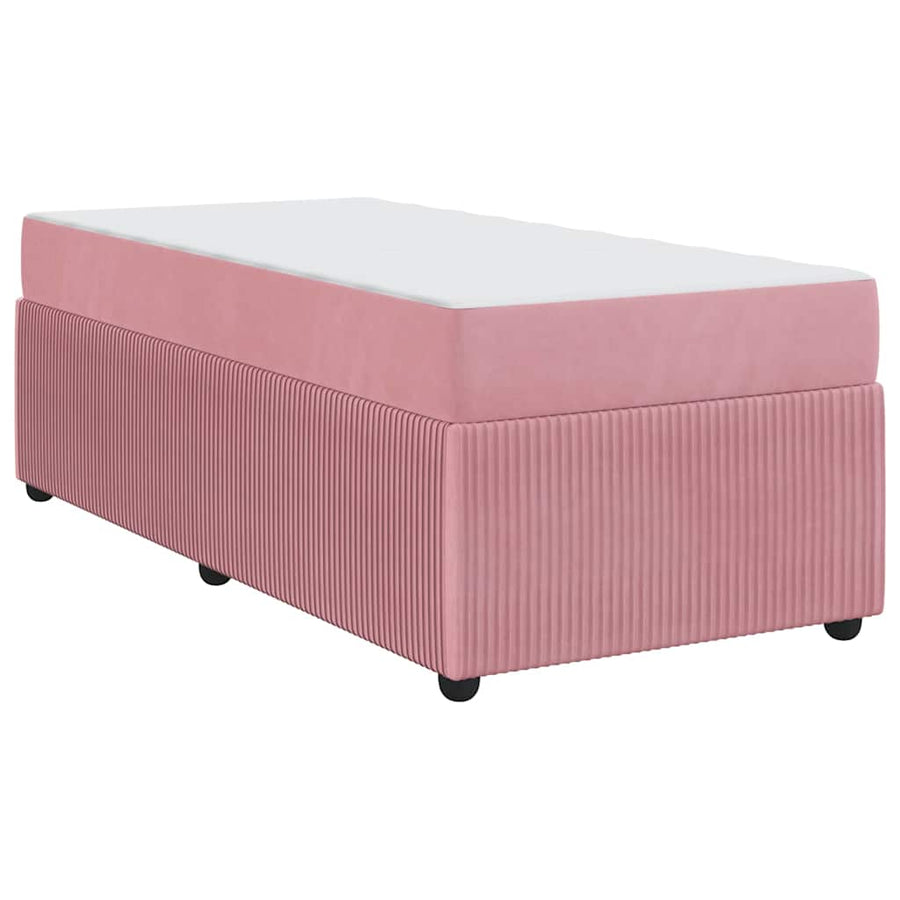 Bedframe met matras met matras Roze 100 x 200 cm Fluweel