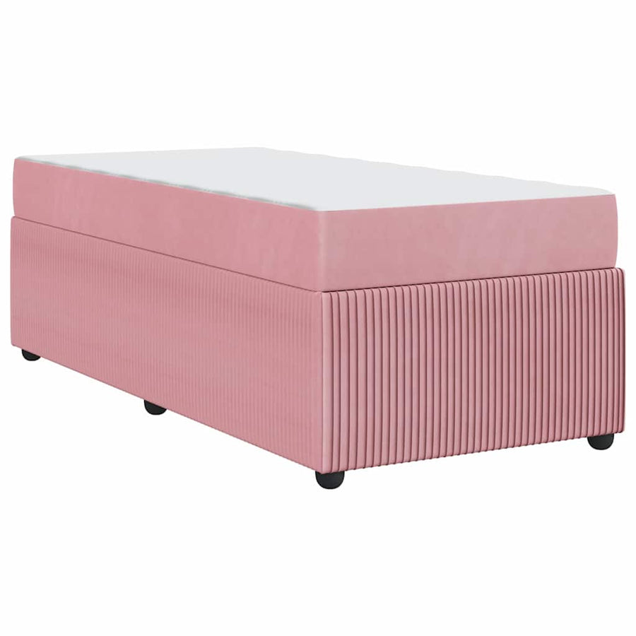 Bedframe met matras met matras Roze 100 x 200 cm Fluweel