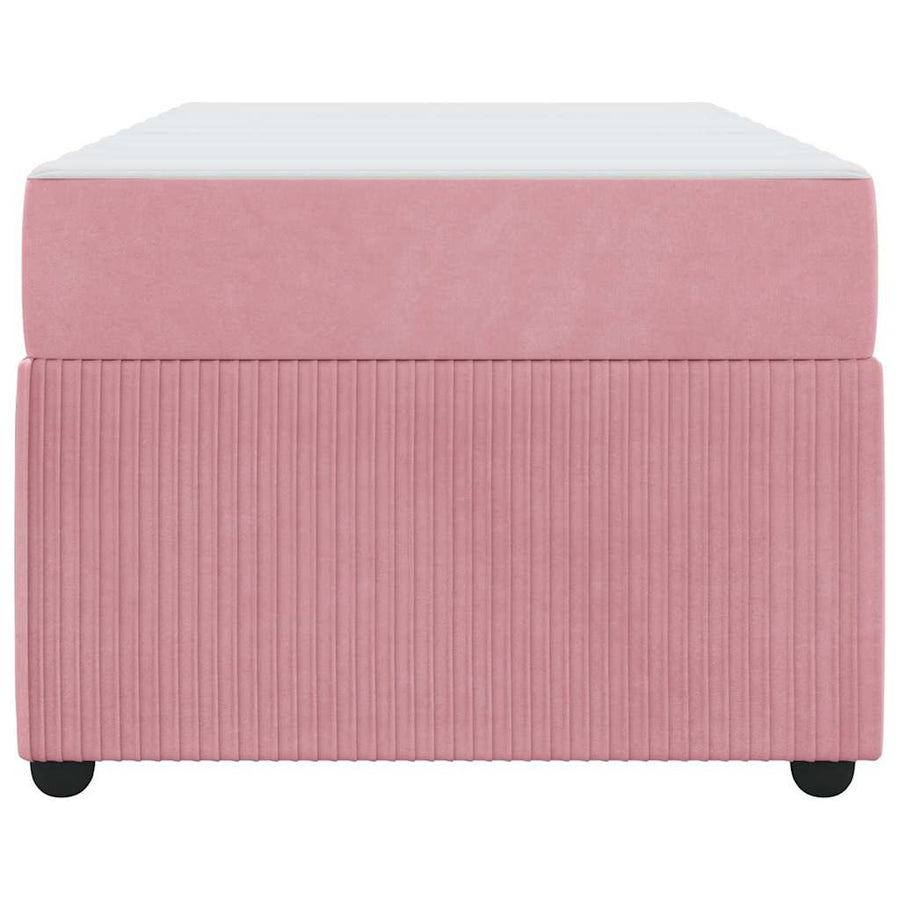 Bedframe met matras met matras Roze 100 x 200 cm Fluweel