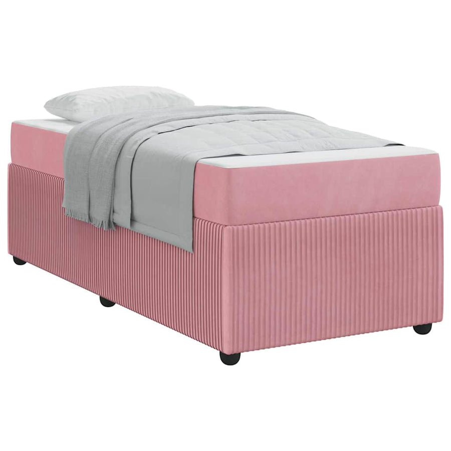 Bedframe met matras met matras Roze 100 x 200 cm Fluweel