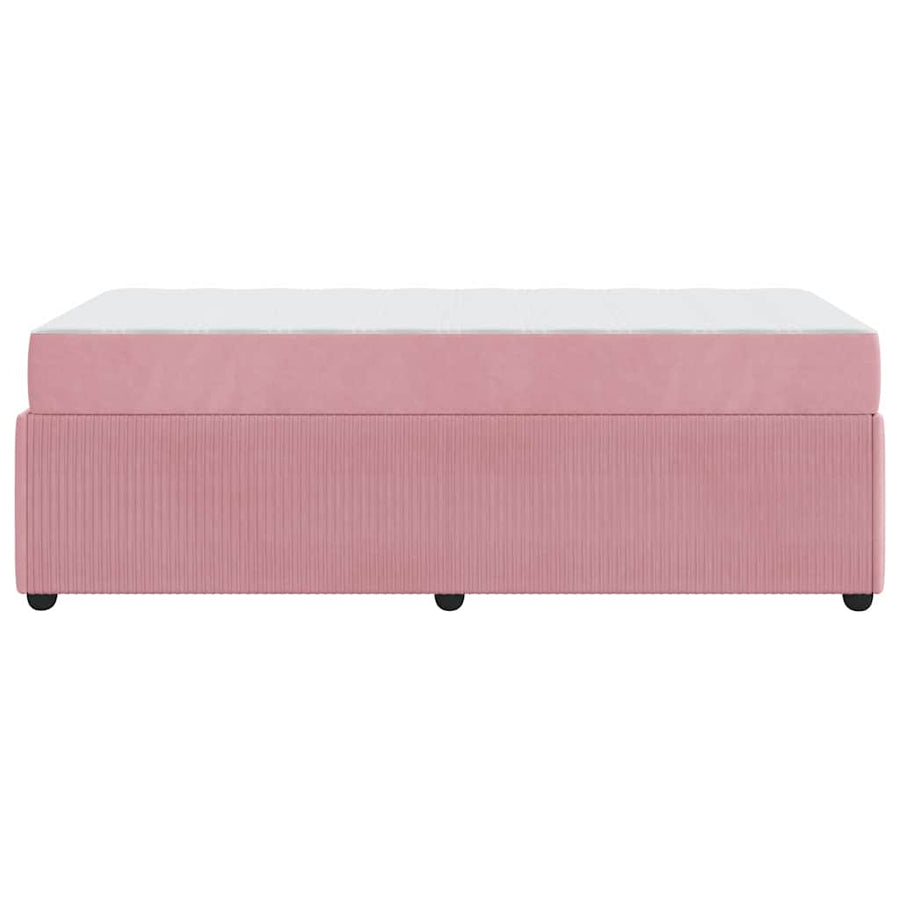 Bedframe met matras met matras Roze 100 x 200 cm Fluweel