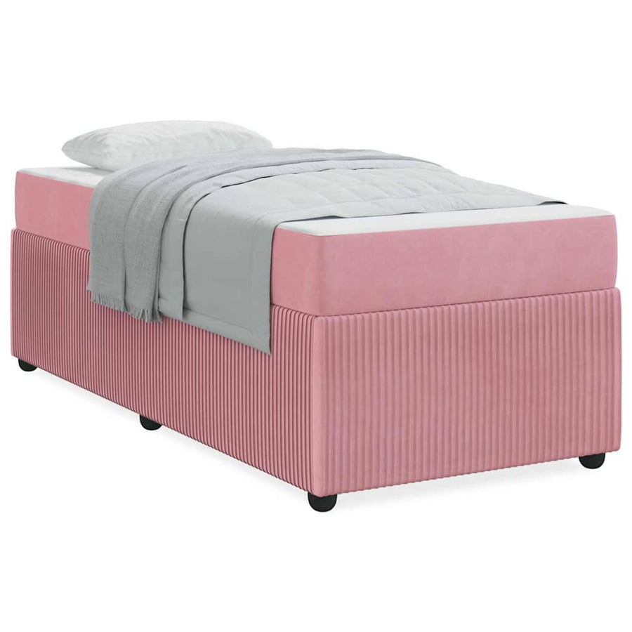 Bedframe met matras met matras Roze 100 x 200 cm Fluweel