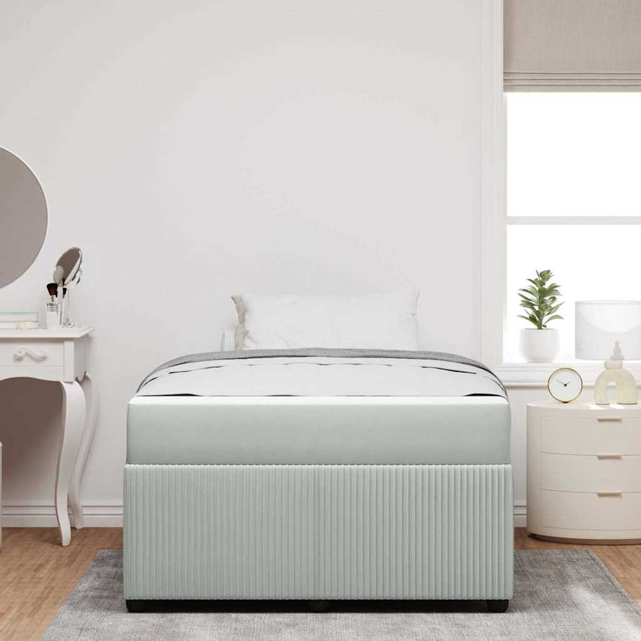 Bedframe met matras Anders Lichtgrijs 120 x 190 cm Fluweel