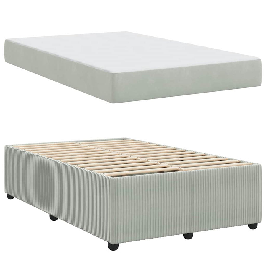 Bedframe met matras Anders Lichtgrijs 120 x 190 cm Fluweel