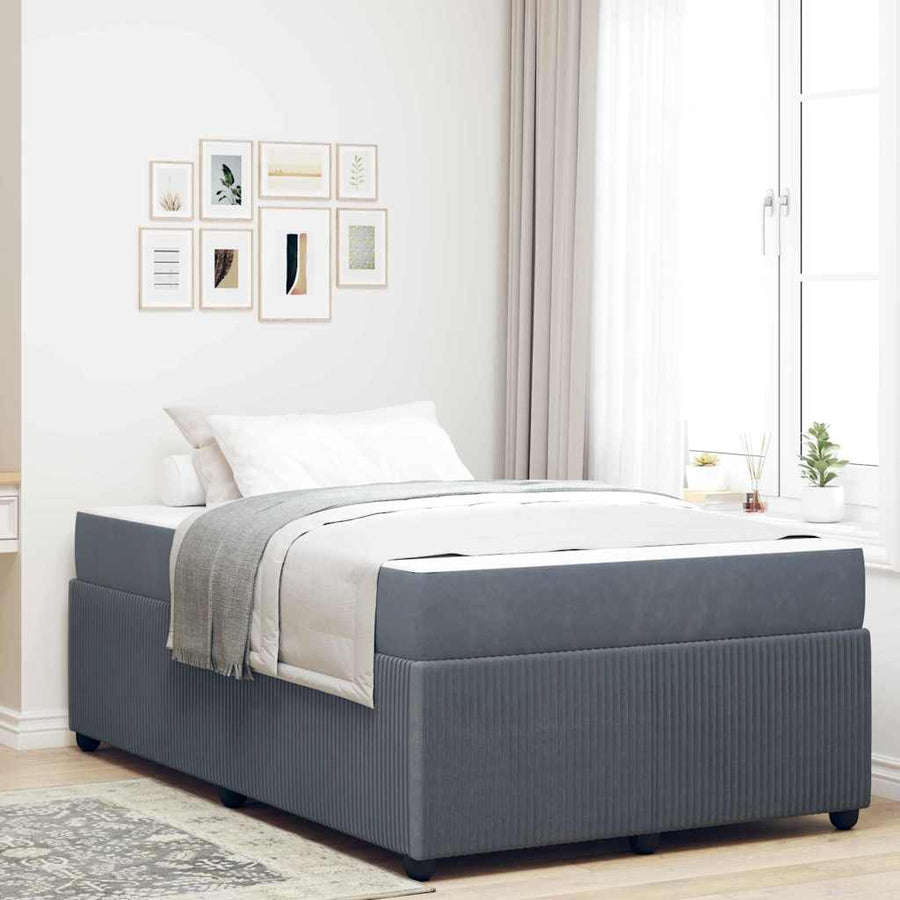 Bedframe met matras Anders Donkergrijs 120 x 190 cm Fluweel