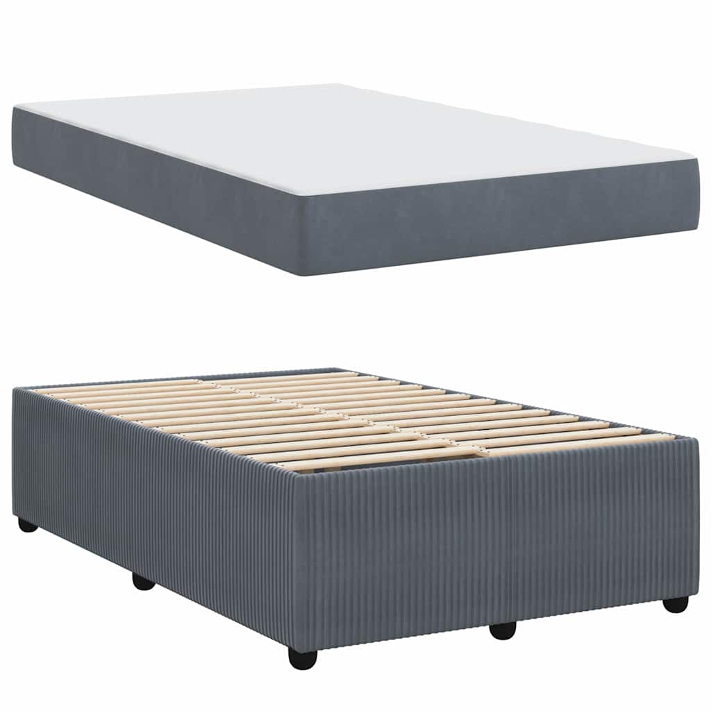 Bedframe met matras Anders Donkergrijs 120 x 190 cm Fluweel