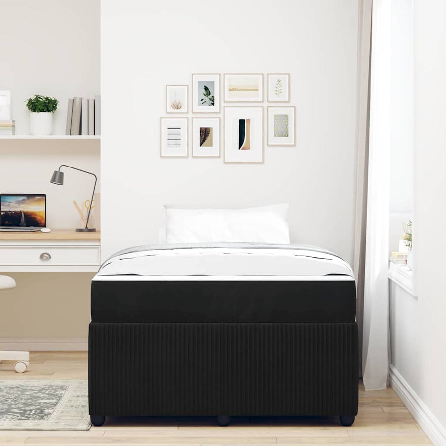 Bedframe met matras Anders Zwart 120 x 190 cm Fluweel