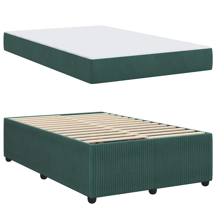 Bedframe met matras Anders Donkergroen 120 x 190 cm Fluweel