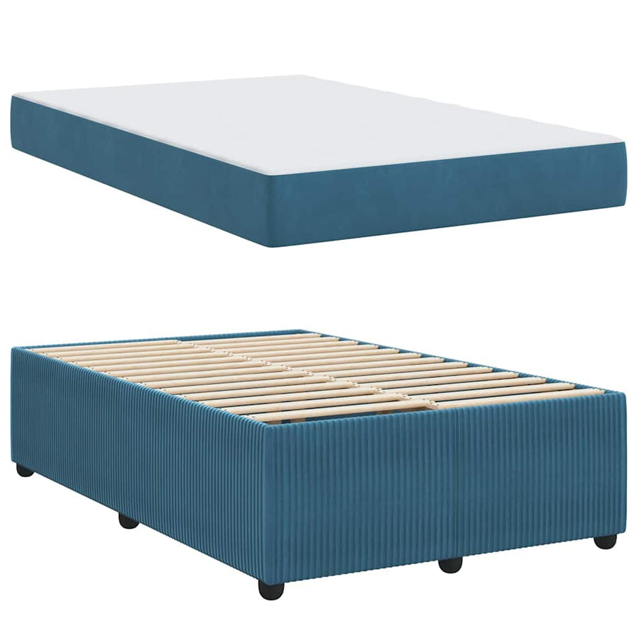 Bedframe met matras Anders Blauw 120 x 190 cm Fluweel