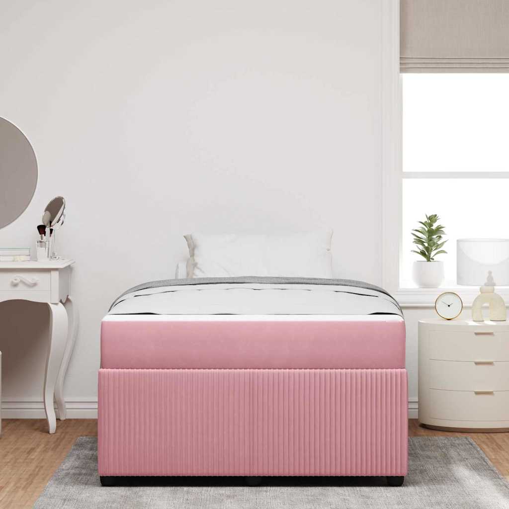 Bedframe met matras Anders Roze 120 x 190 cm Fluweel