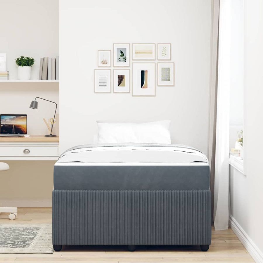 Bedframe met matras Anders Donkergrijs 120 x 200 cm Fluweel
