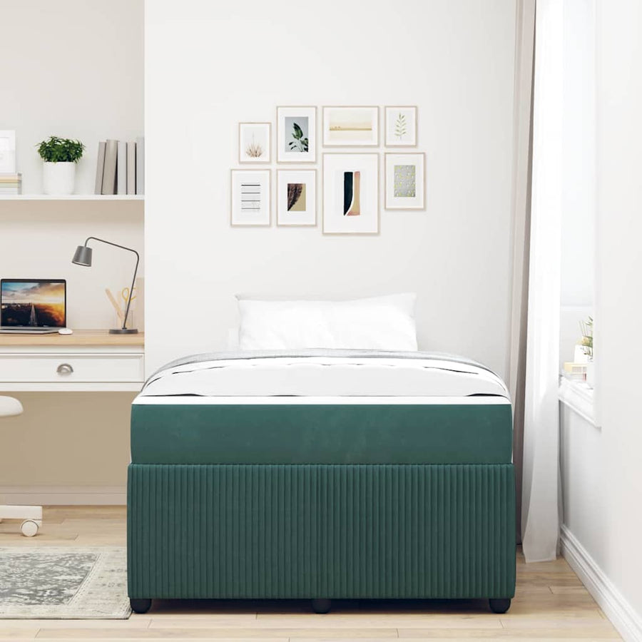 Bedframe met matras Anders Donkergroen 120 x 200 cm Fluweel