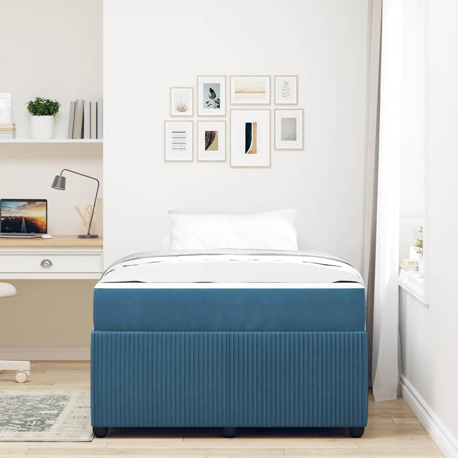 Bedframe met matras Anders Blauw 120 x 200 cm Fluweel