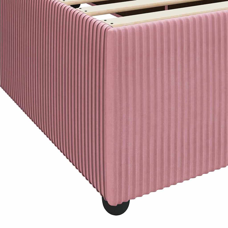 Bedframe met matras met matras Roze 120 x 200 cm Fluweel